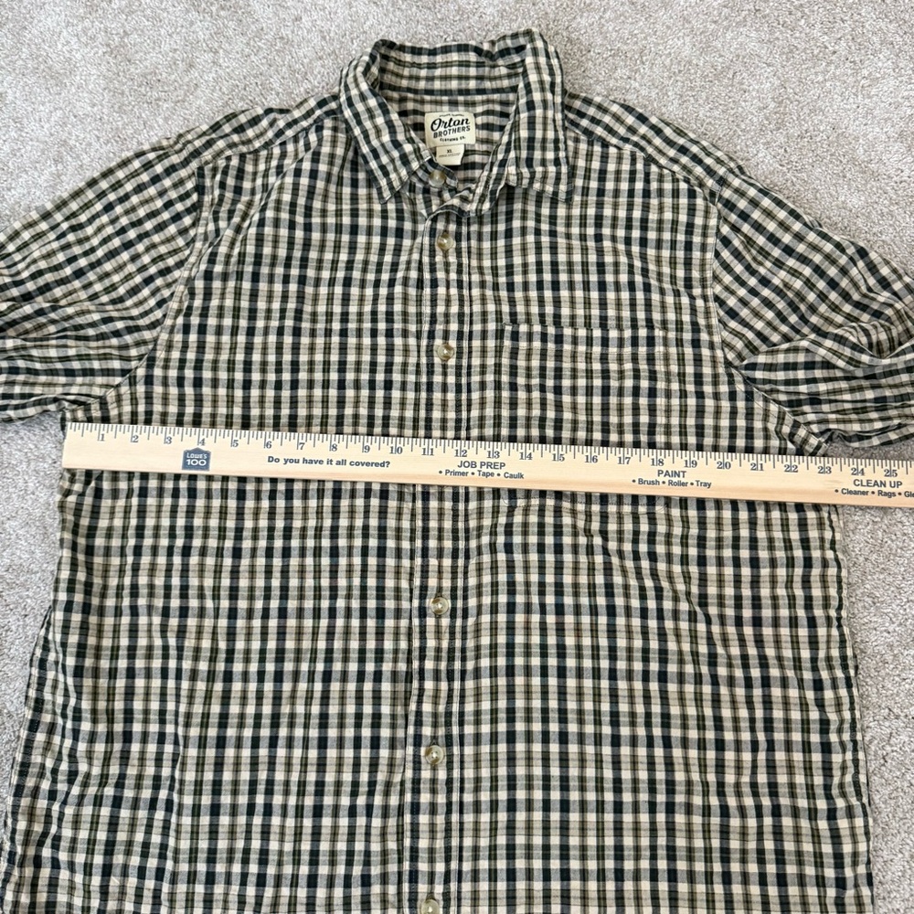 Orton Brothers Mid-Weight Flannel Shirt Mens Cotton Button Up Plaid Vermont XL - Picture 7 of 10